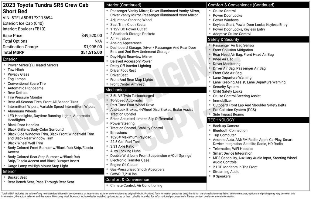 Used 2023 Toyota Tundra SR5 Truck