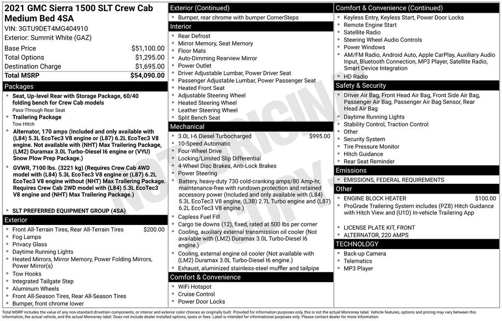 Used 2021 GMC Sierra 1500 SLT Truck