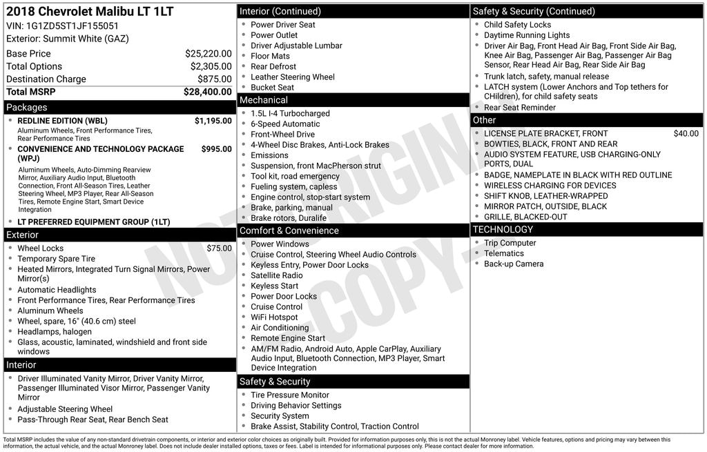 Used 2018 Chevrolet Malibu LT Sedan