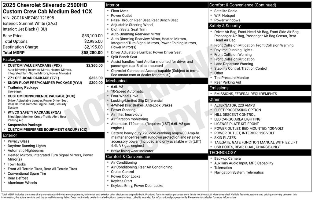 Used 2025 Chevrolet Silverado 2500HD Custom Truck