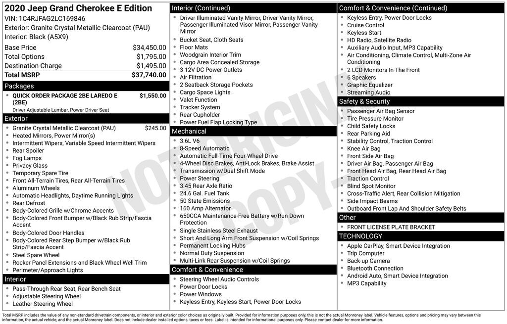 Used 2020 Jeep Grand Cherokee Laredo E SUV