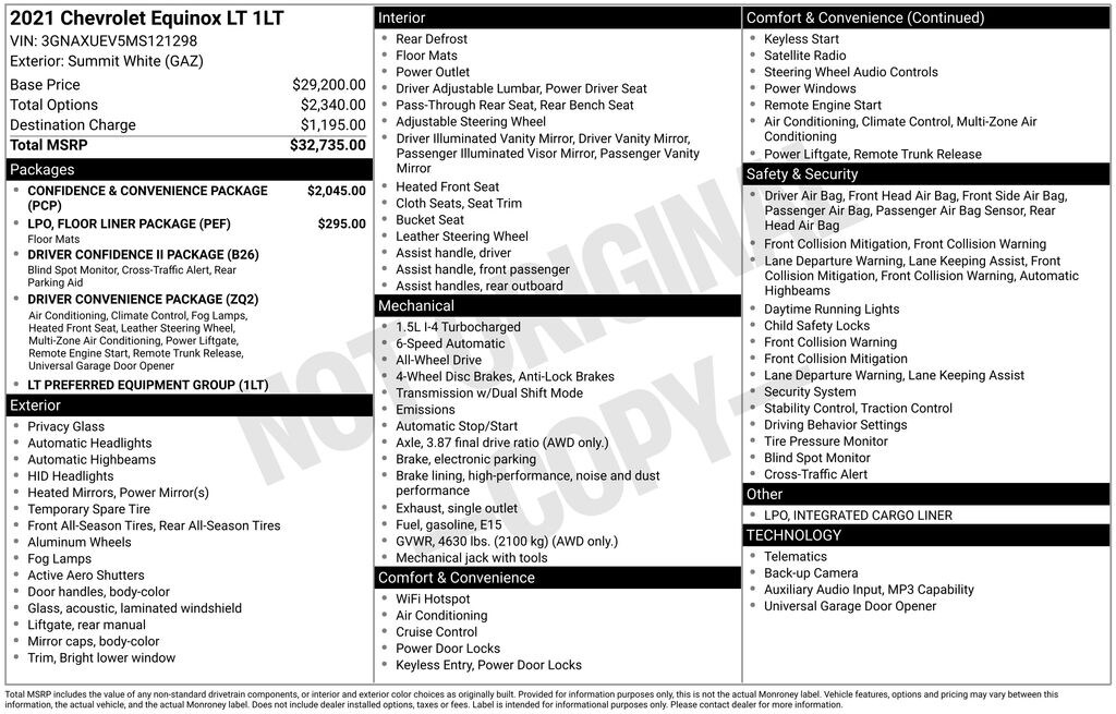 Used 2021 Chevrolet Equinox LT SUV