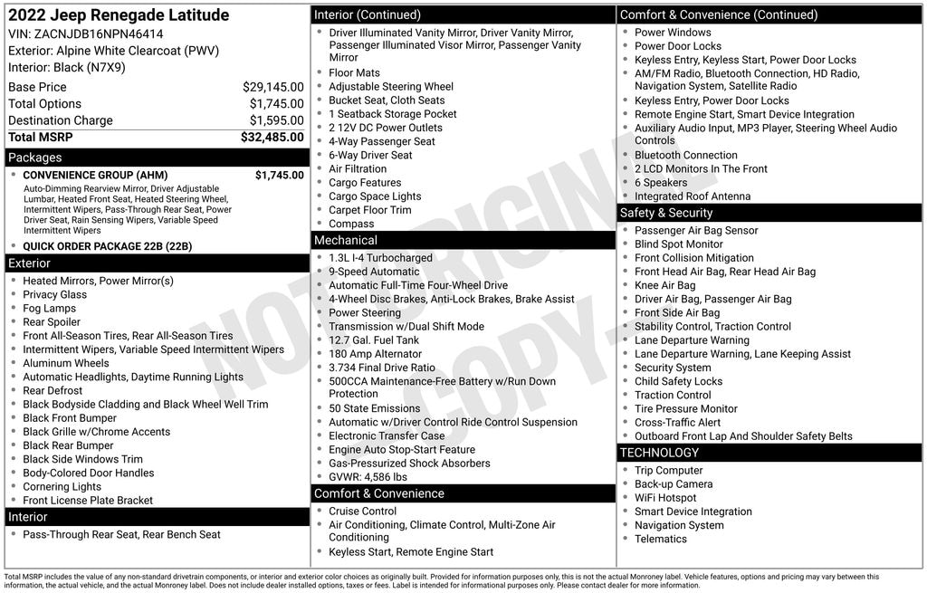 Used 2022 Jeep Renegade Latitude SUV