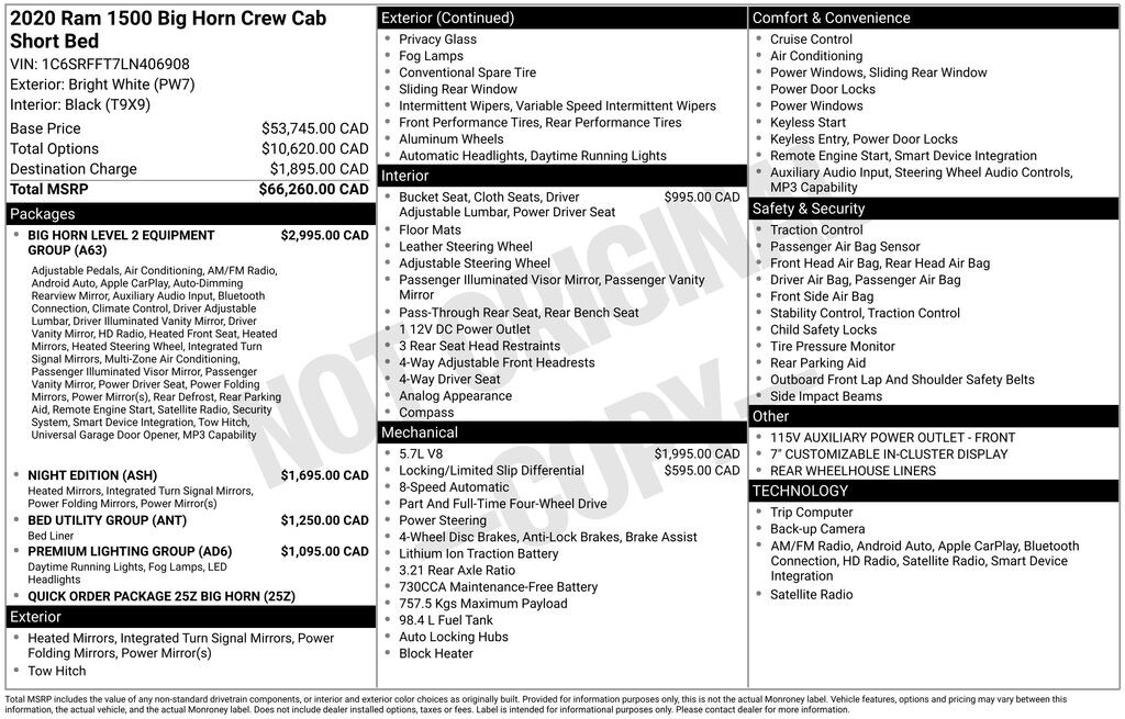 Used 2020 Ram 1500 Big Horn/Lone Star Truck Crew Cab