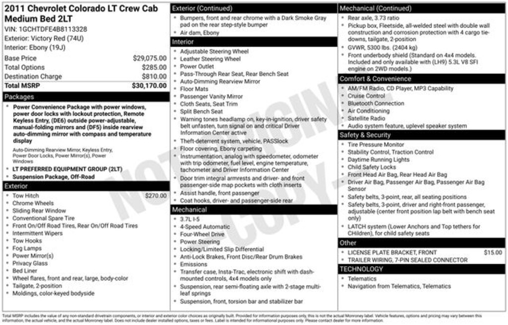 Used 2011 Chevrolet Colorado Truck Crew Cab