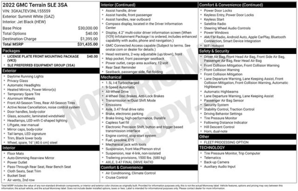 Used 2022 GMC Terrain SLE SUV