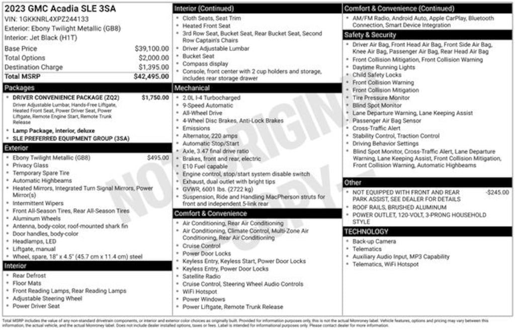 Used 2023 GMC Acadia SLE SUV