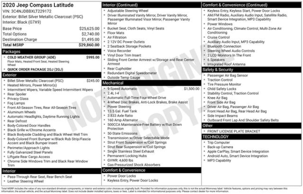 Used 2020 Jeep Compass Latitude SUV