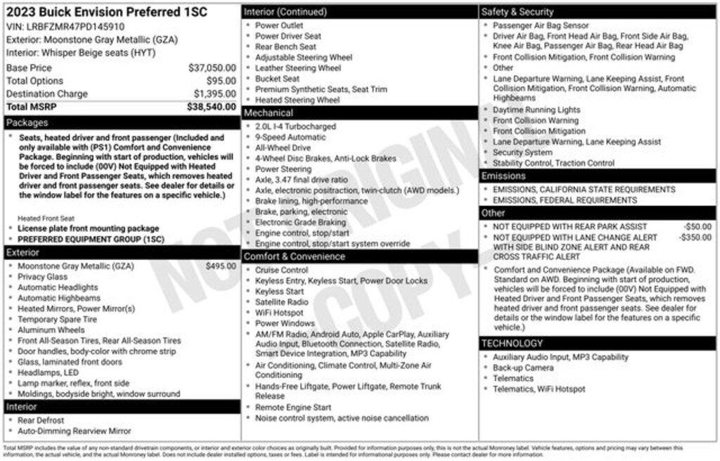 Used 2023 Buick Envision Preferred SUV