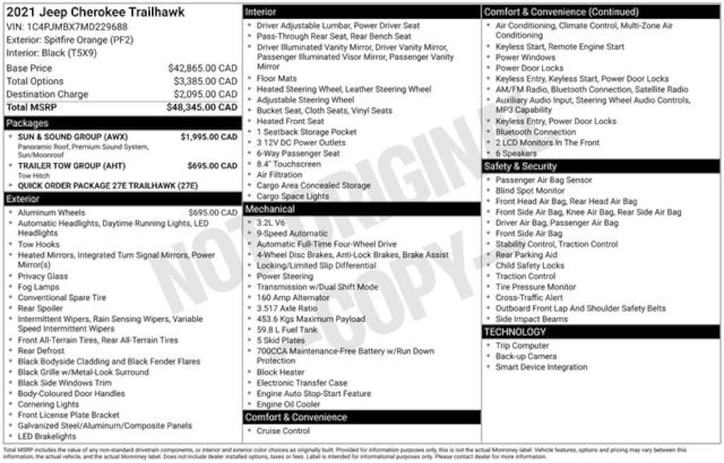 Used 2021 Jeep Cherokee Trailhawk SUV