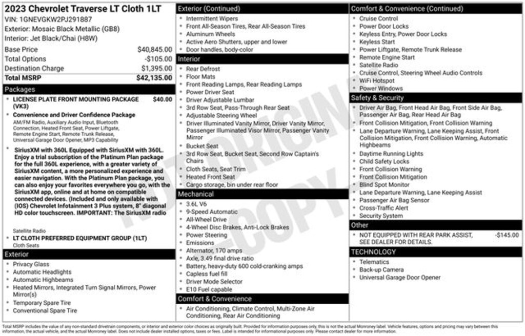 Used 2023 Chevrolet Traverse LT Cloth w/1LT SUV