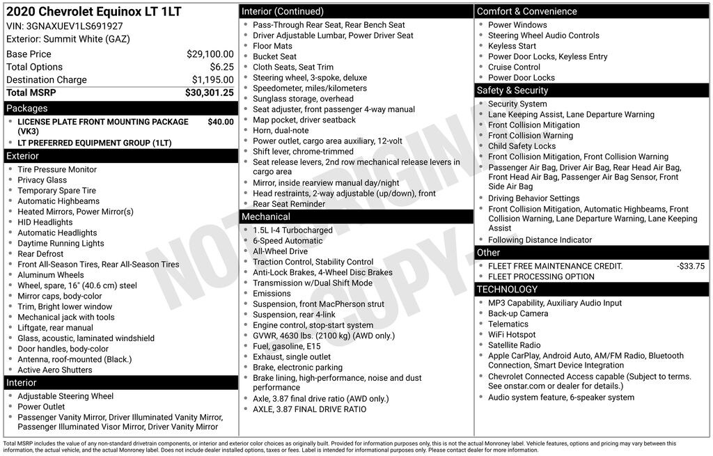 Used 2020 Chevrolet Equinox LT w/1LT SUV