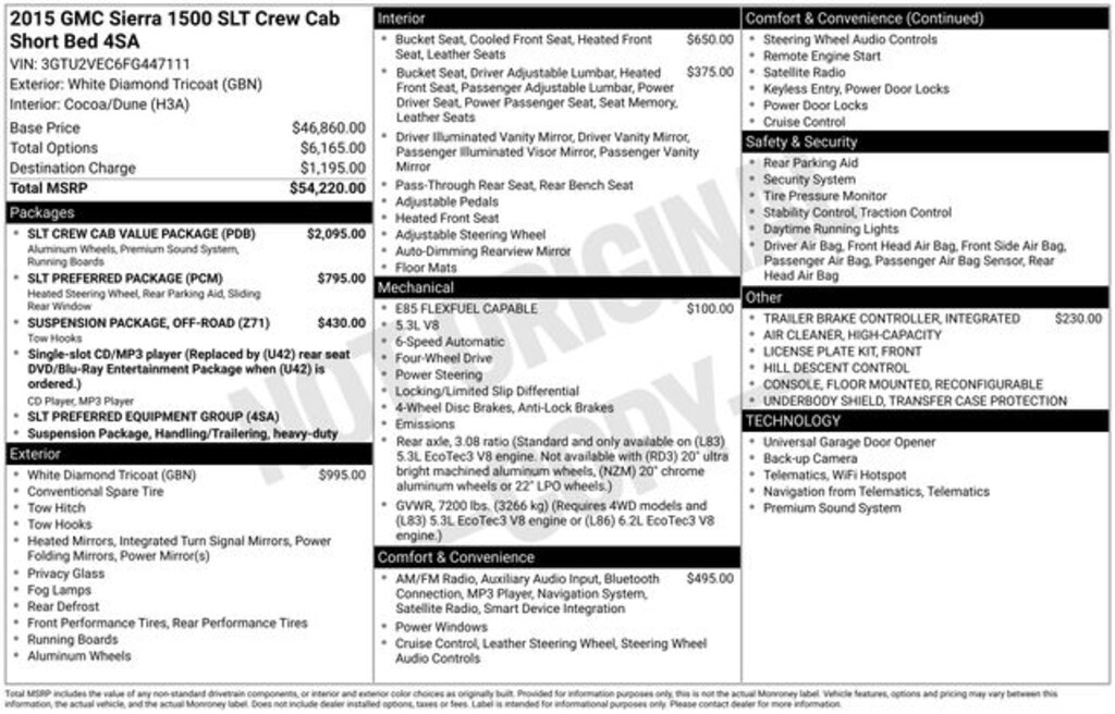 Used 2015 GMC Sierra 1500 SLT Truck Crew Cab