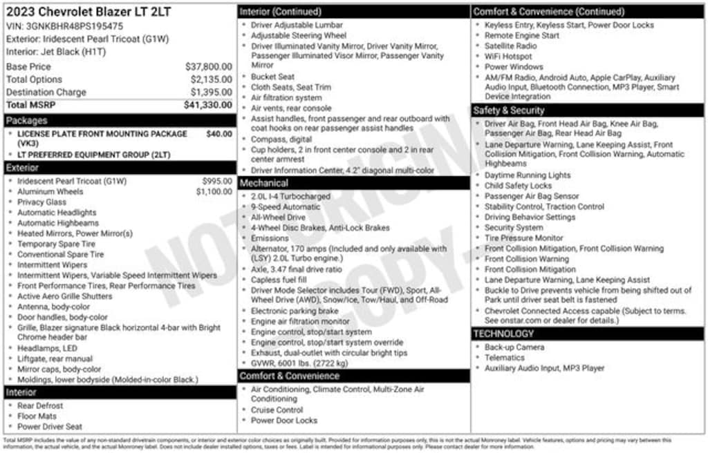 Used 2023 Chevrolet Blazer LT w/2LT SUV