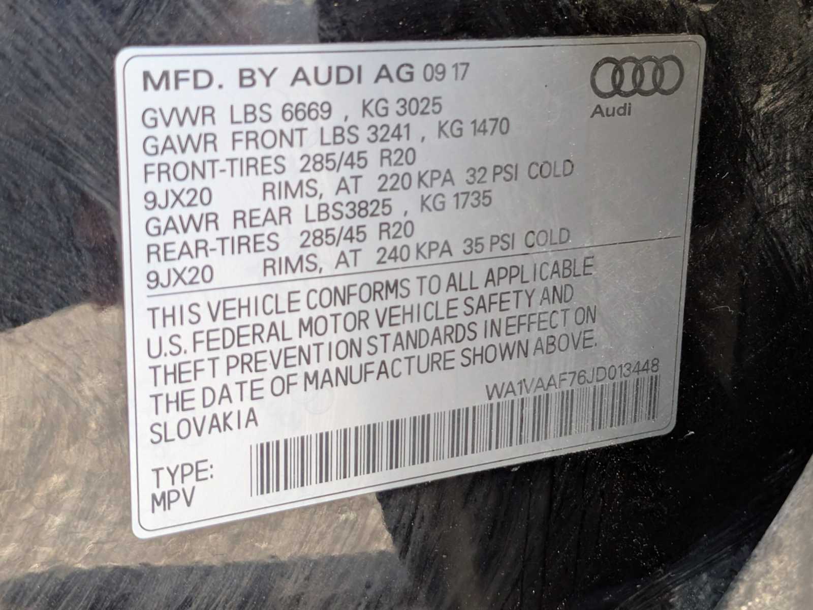 2018 Audi Q7 Prestige 45