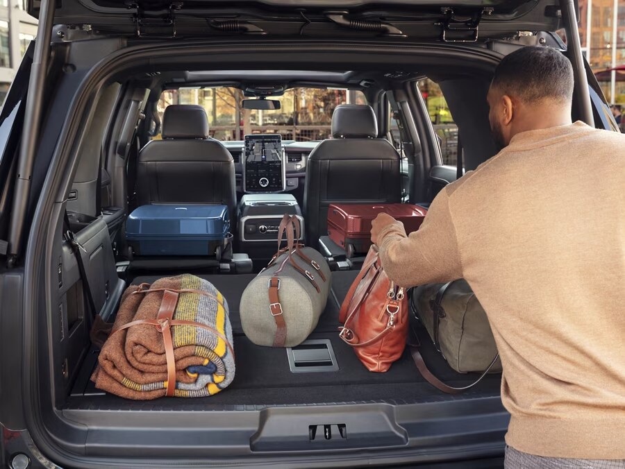 Family riding in vehicle