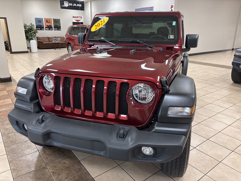 Used 2021 Jeep Wrangler Sport S with VIN 1C4GJXAG9MW760978 for sale in Meadville, PA