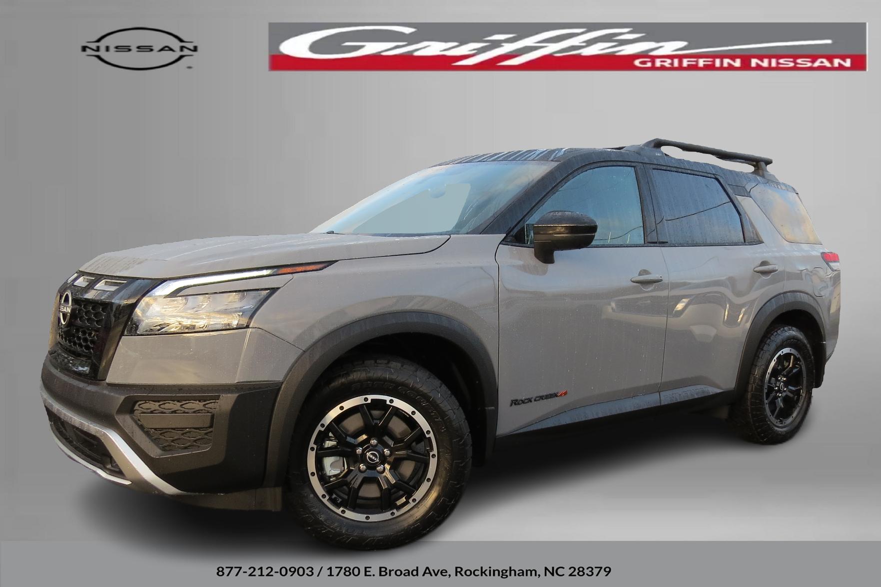 2025 Nissan Pathfinder Rock Creek Two-Tone Boulder Gray Pearl   Super Black at Griffin Nissan