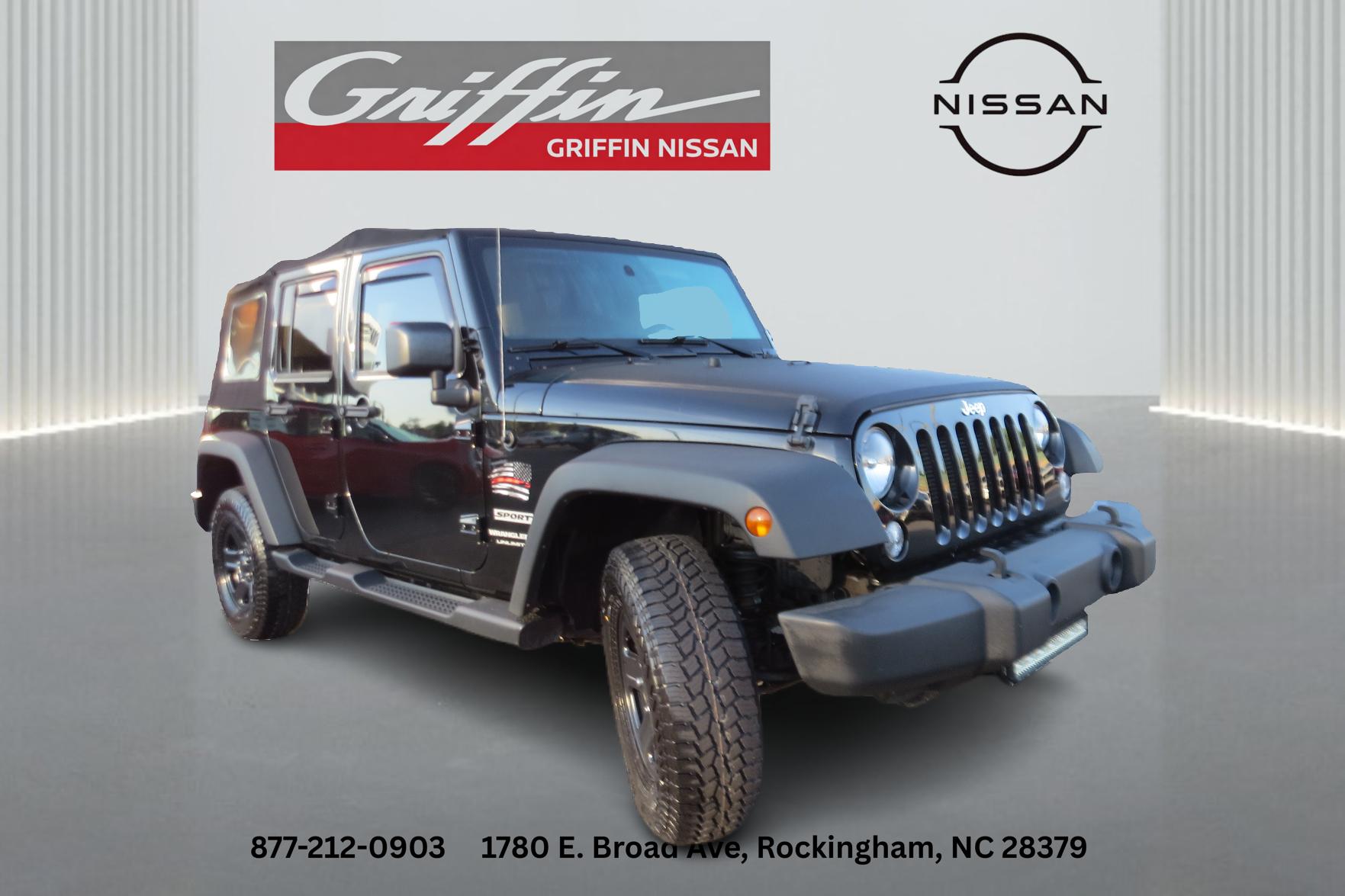 2018 Jeep Wrangler JK Unlimited Sport Black Clearcoat at Crews Chevrolet