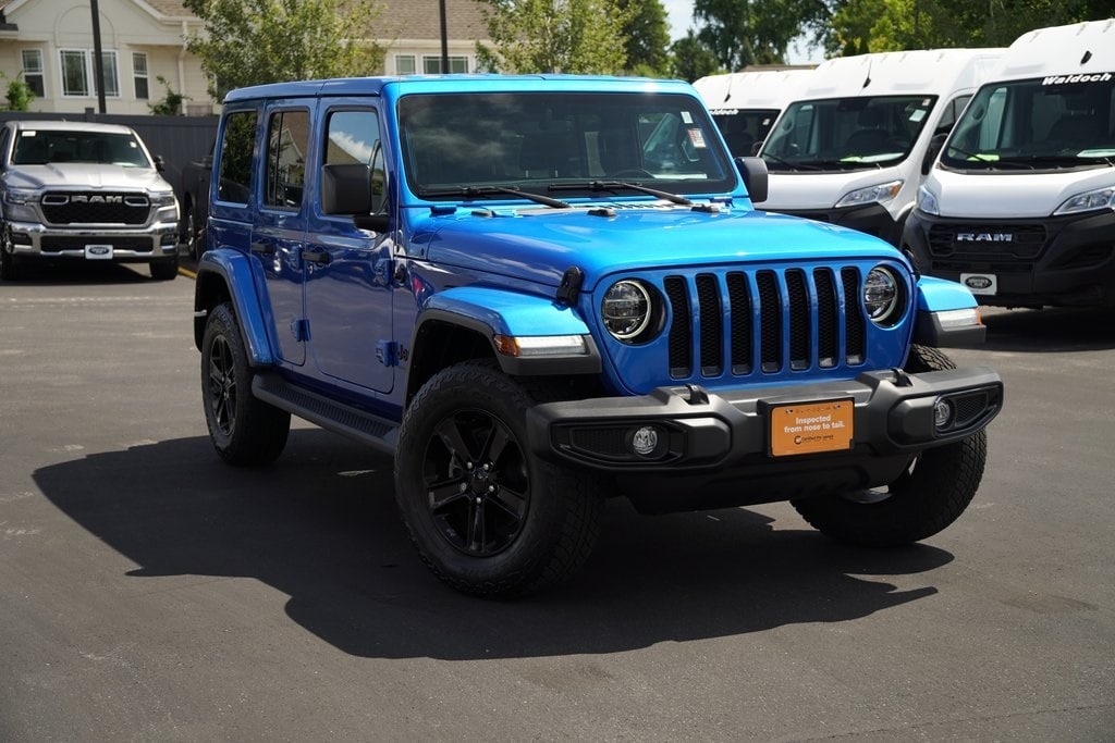 Certified 2021 Jeep Wrangler Unlimited Sahara Altitude with VIN 1C4HJXEGXMW671659 for sale in Milwaukee, WI