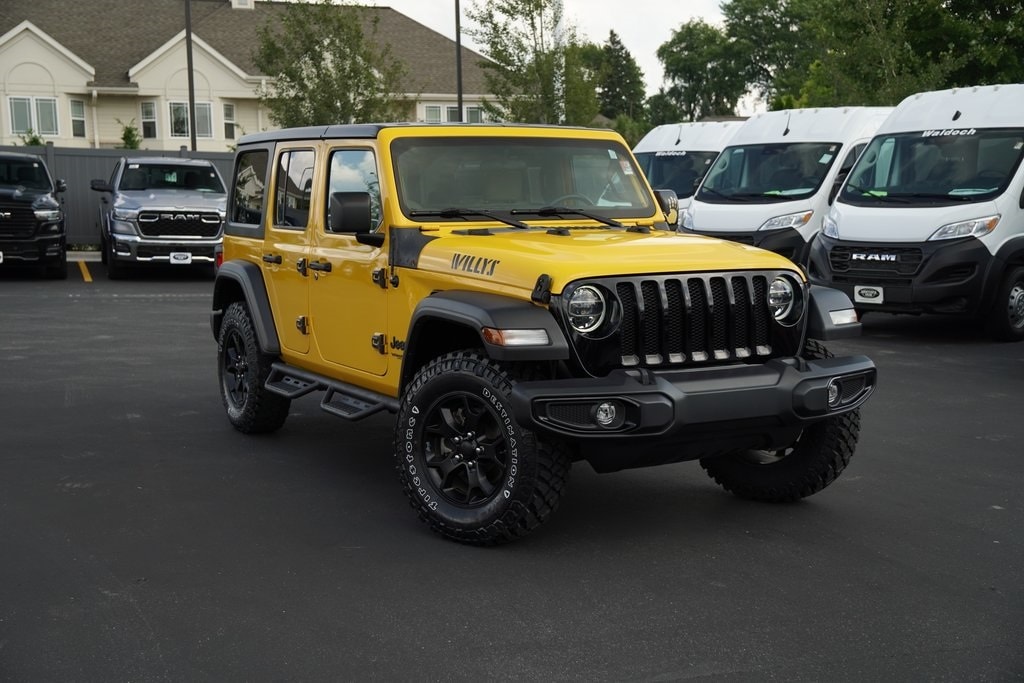 Certified 2021 Jeep Wrangler Unlimited Willys with VIN 1C4HJXDNXMW595456 for sale in Milwaukee, WI