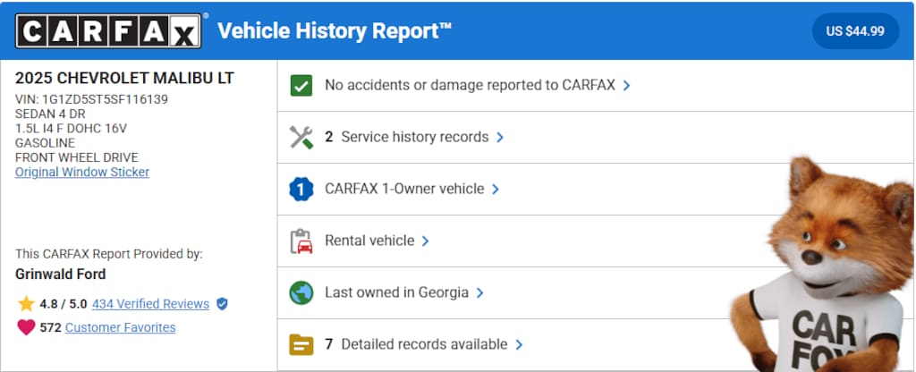 Used 2025 Chevrolet Malibu LT Sedan