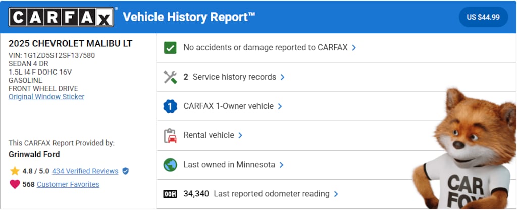 Used 2025 Chevrolet Malibu LT Sedan