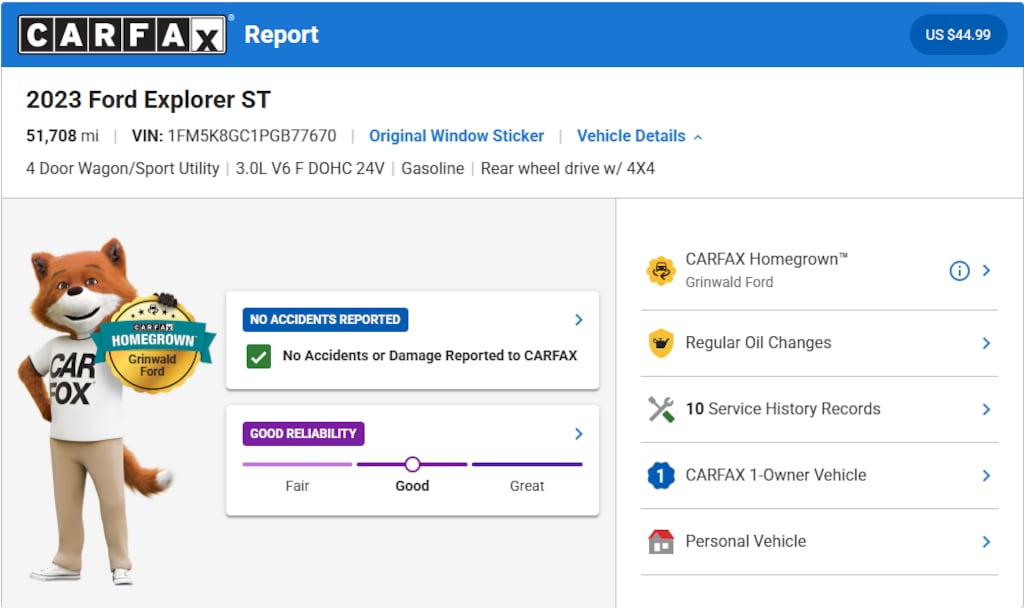 Certified 2023 Ford Explorer ST SUV