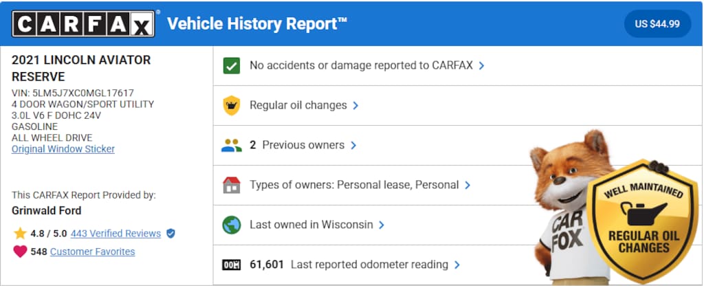 Used 2021 Lincoln Aviator Reserve SUV