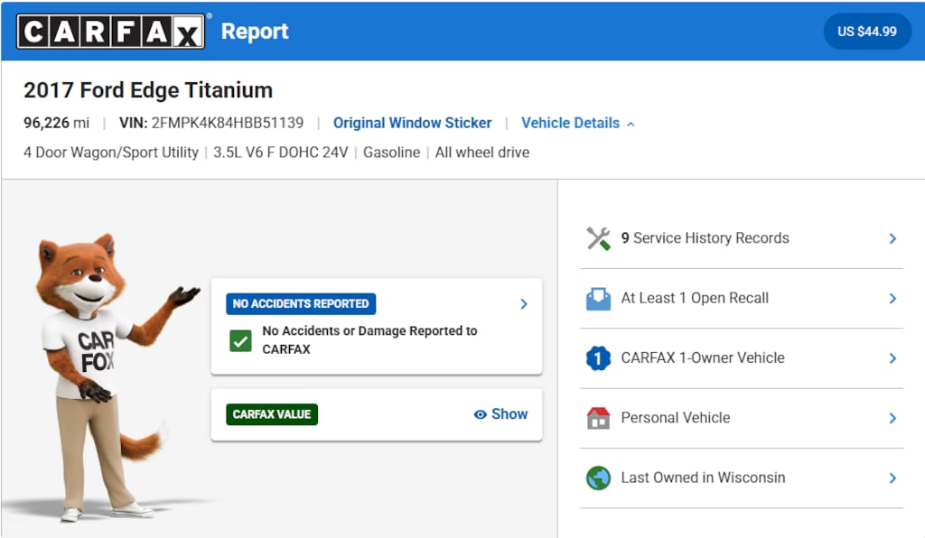 Used 2017 Ford Edge Titanium SUV
