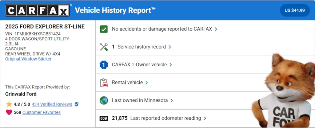 Certified 2025 Ford Explorer ST-Line SUV