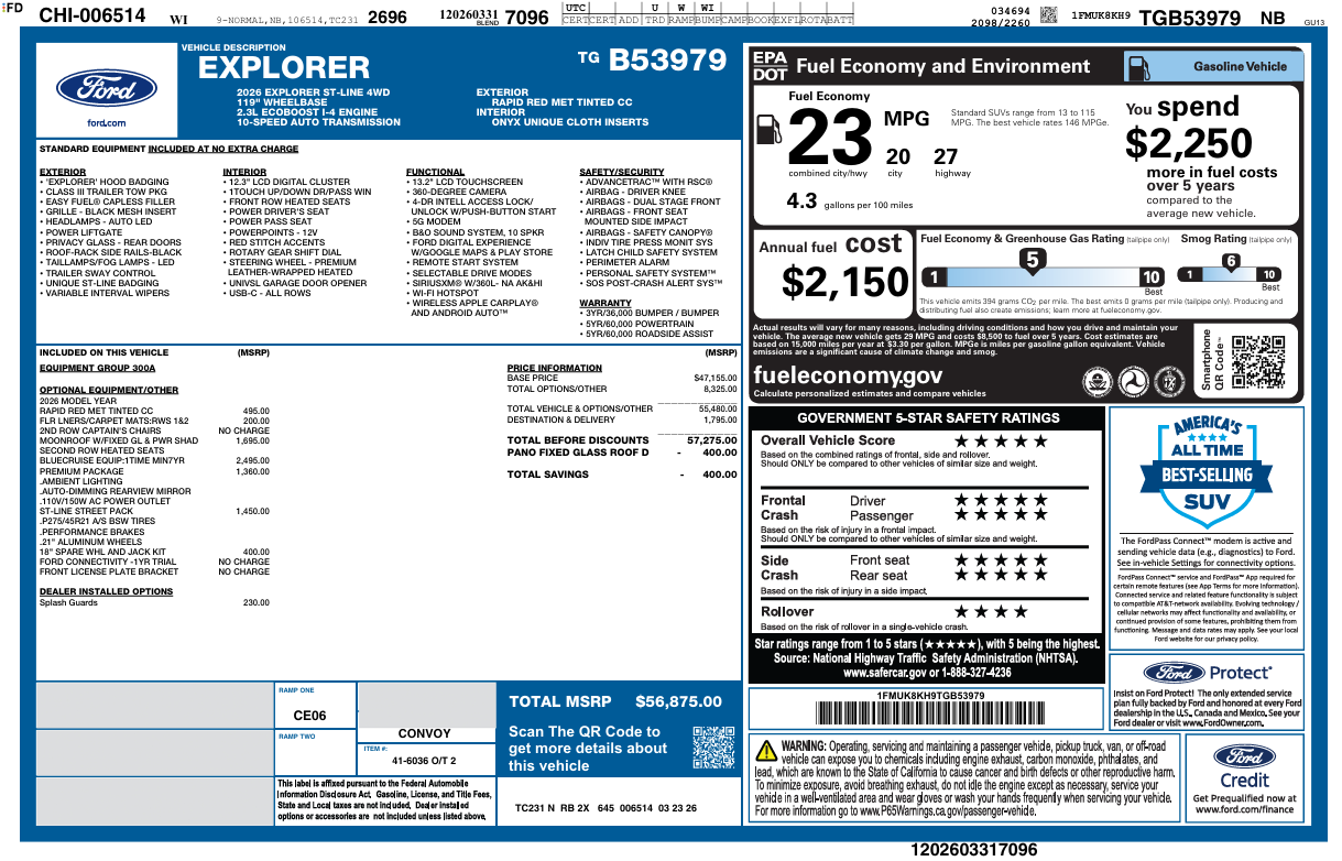 Used 2026 Ford Explorer ST-Line SUV