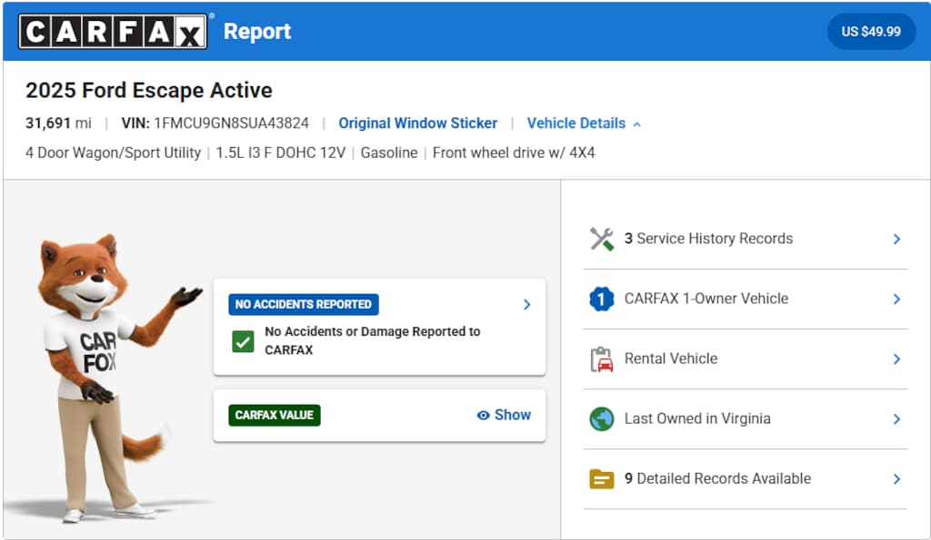 Certified 2025 Ford Escape Active SUV