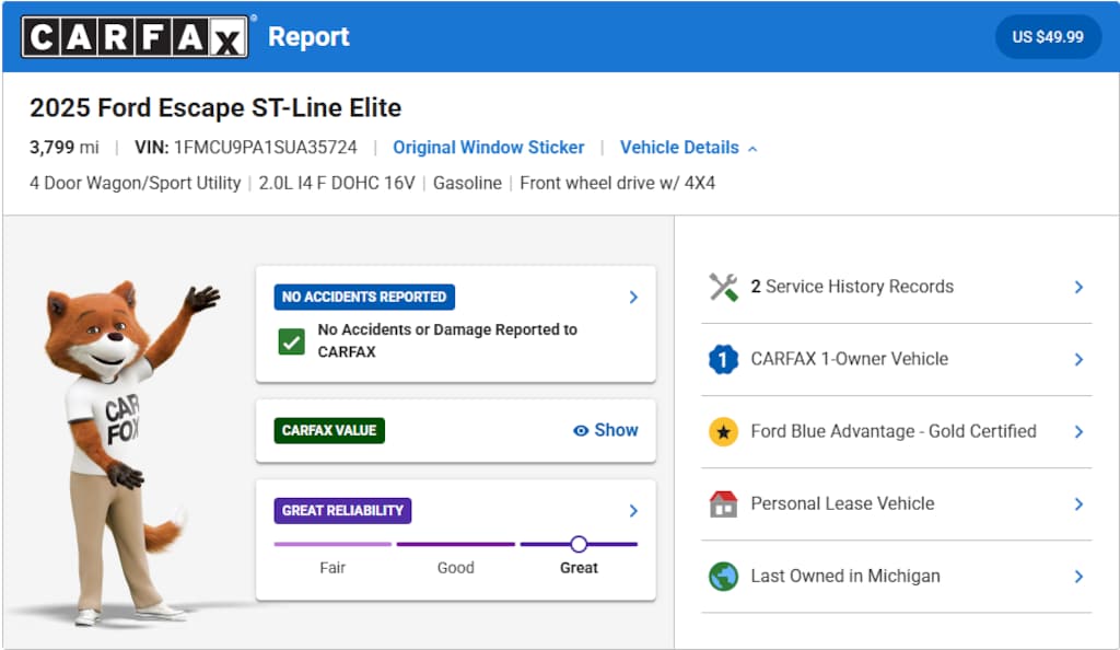 Certified 2025 Ford Escape ST-Line Elite SUV