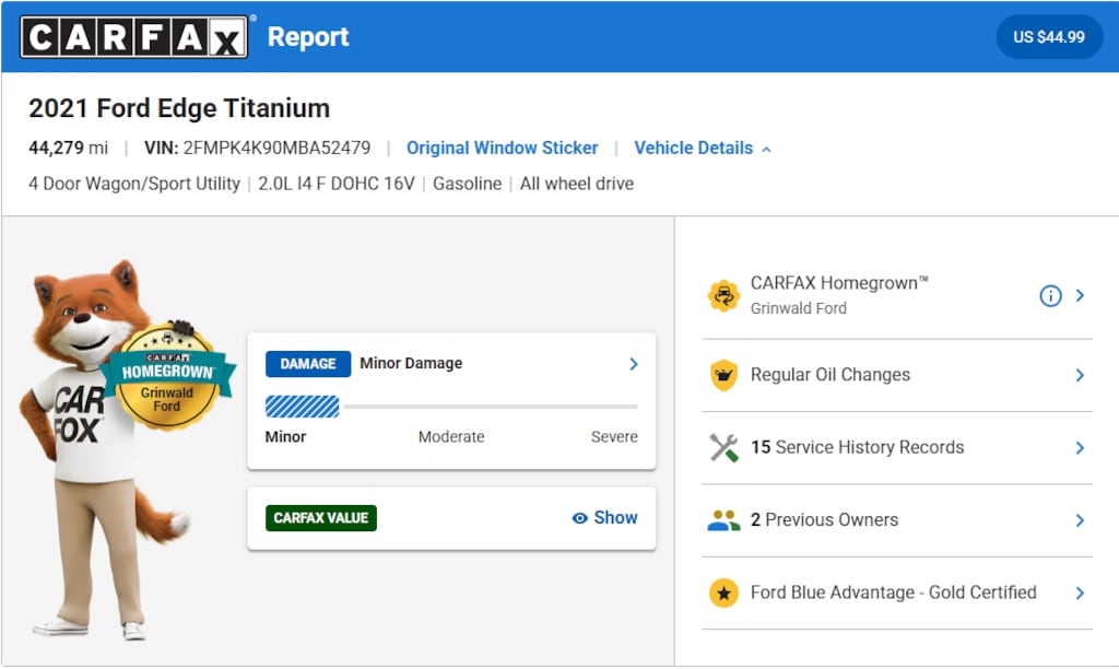 Certified 2021 Ford Edge Titanium SUV