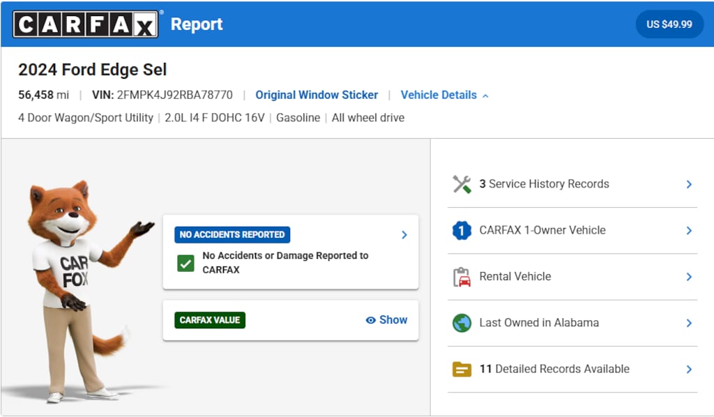Certified 2024 Ford Edge SEL SUV