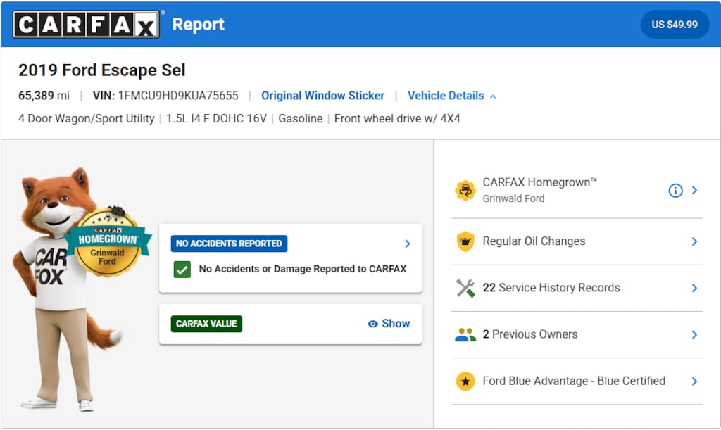 Certified 2019 Ford Escape SEL SUV