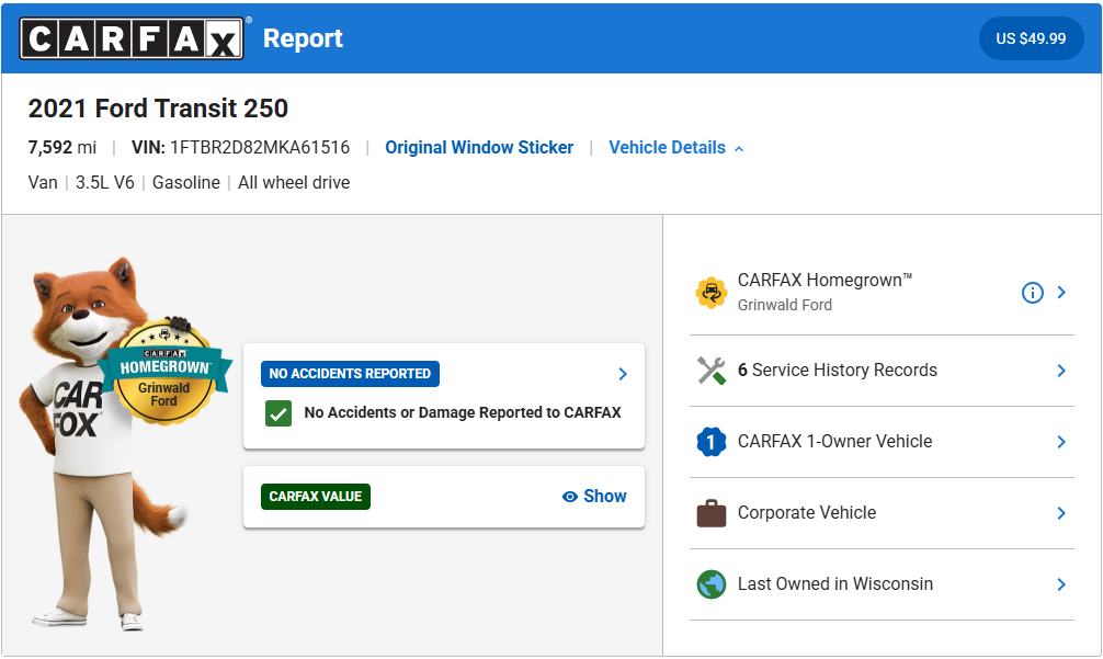 Certified 2021 Ford Transit-250 Crew Base Van Medium Roof Van