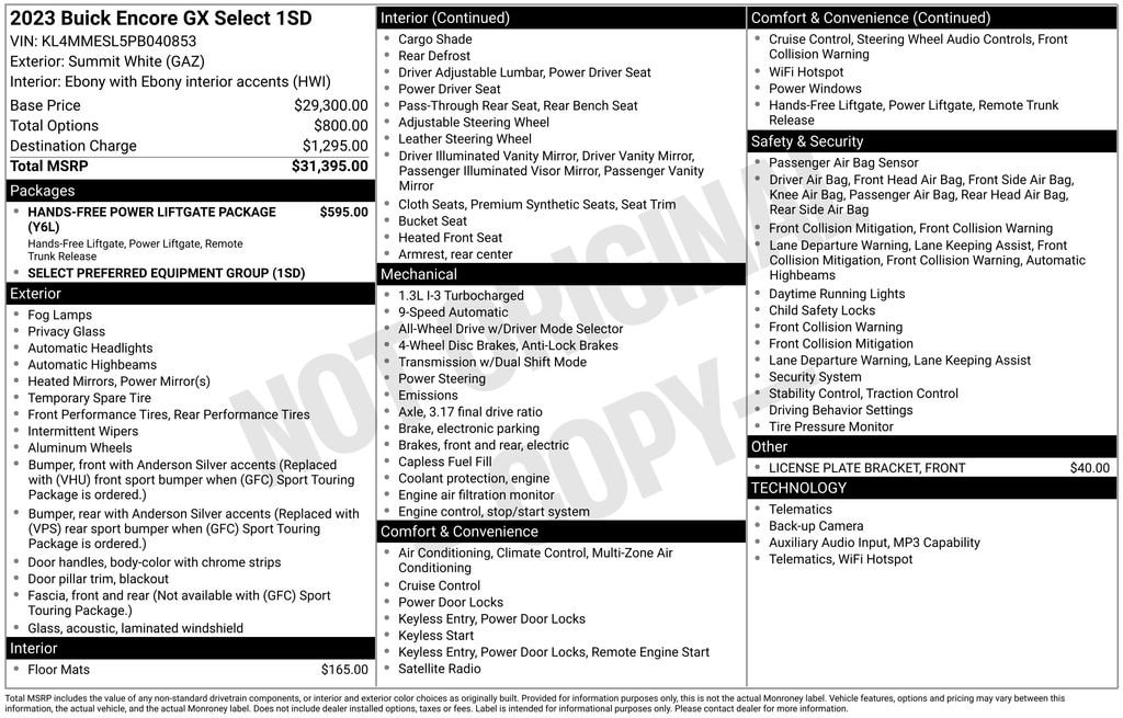 Used 2023 Buick Encore GX Select SUV