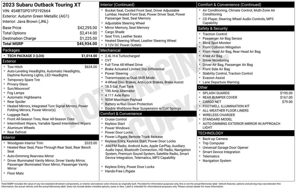 Used 2023 Subaru Outback Touring XT