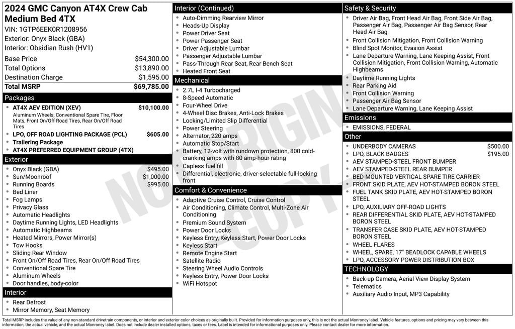 New 2024 GMC Canyon AT4X Truck