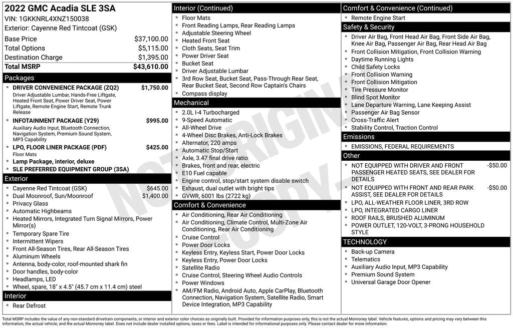 Used 2022 GMC Acadia SLE SUV