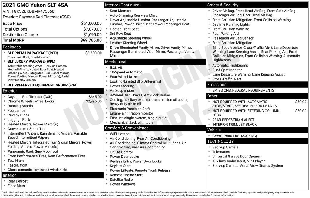 Used 2021 GMC Yukon SLT SUV