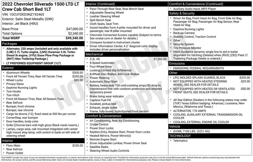 Used 2022 Chevrolet Silverado 1500 Limited LT with VIN 1GCUYDED3NZ192465 for sale in Monroe, MI