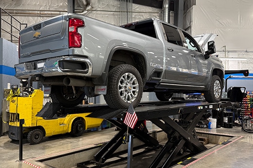 Chevrolet Truck on Alignment and Balance Rack
