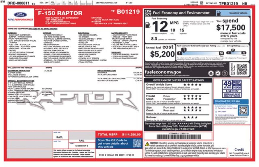 New 2026 Ford F-150 Raptor Truck