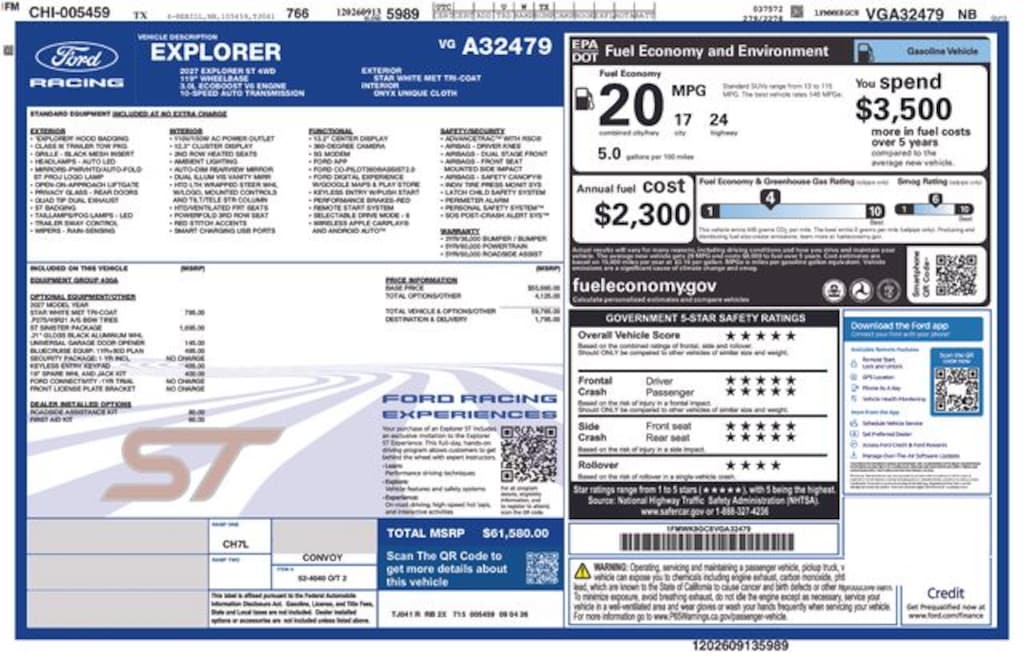 New 2027 Ford Explorer ST SUV