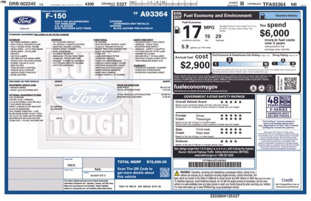 New 2026 Ford F-150 Tremor Truck