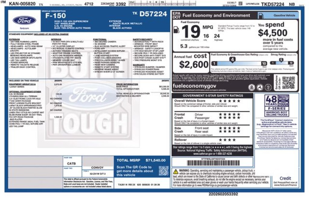 New 2026 Ford F-150 Lariat Truck