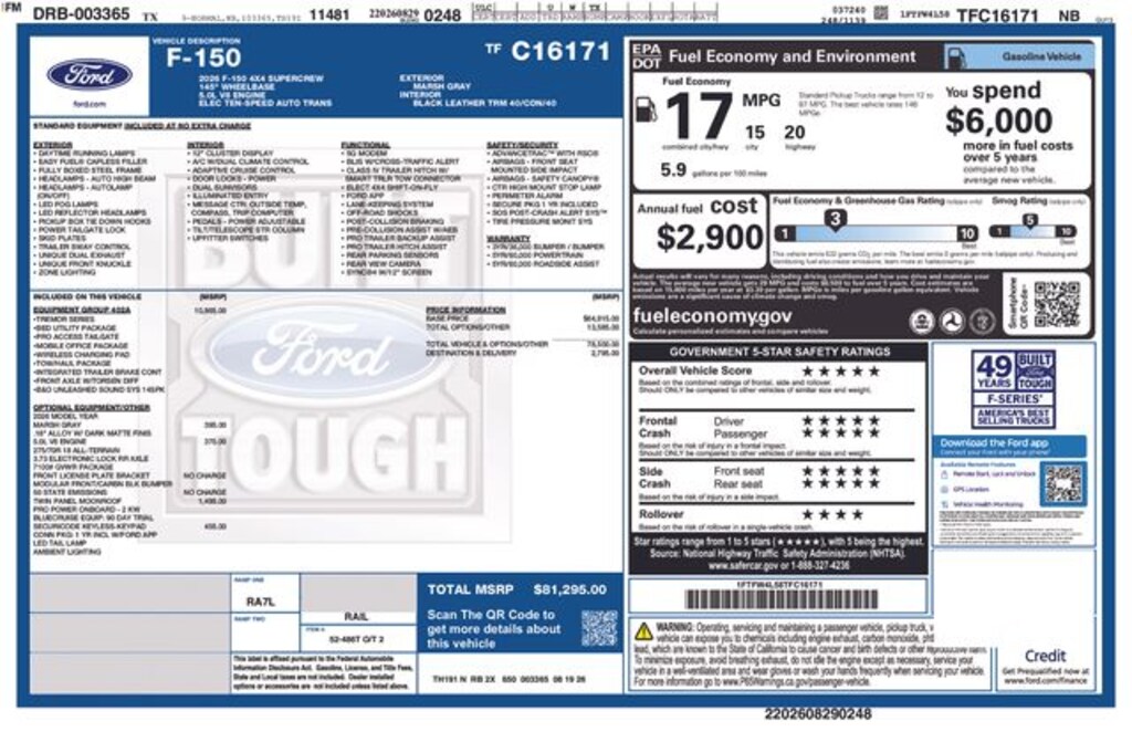 New 2026 Ford F-150 Tremor Truck